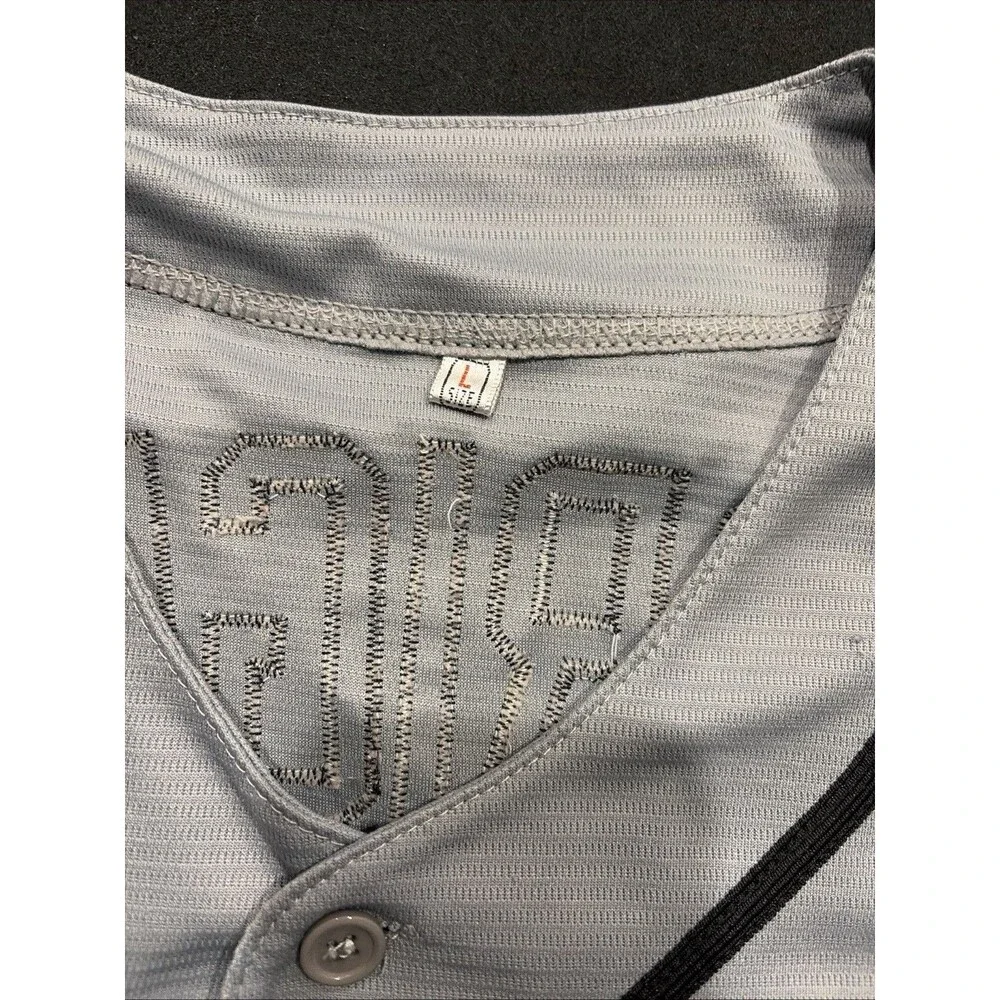The Sandlot Benny Jet Rodriguez #30 Stitched Grey Baseball Jersey Sz Large